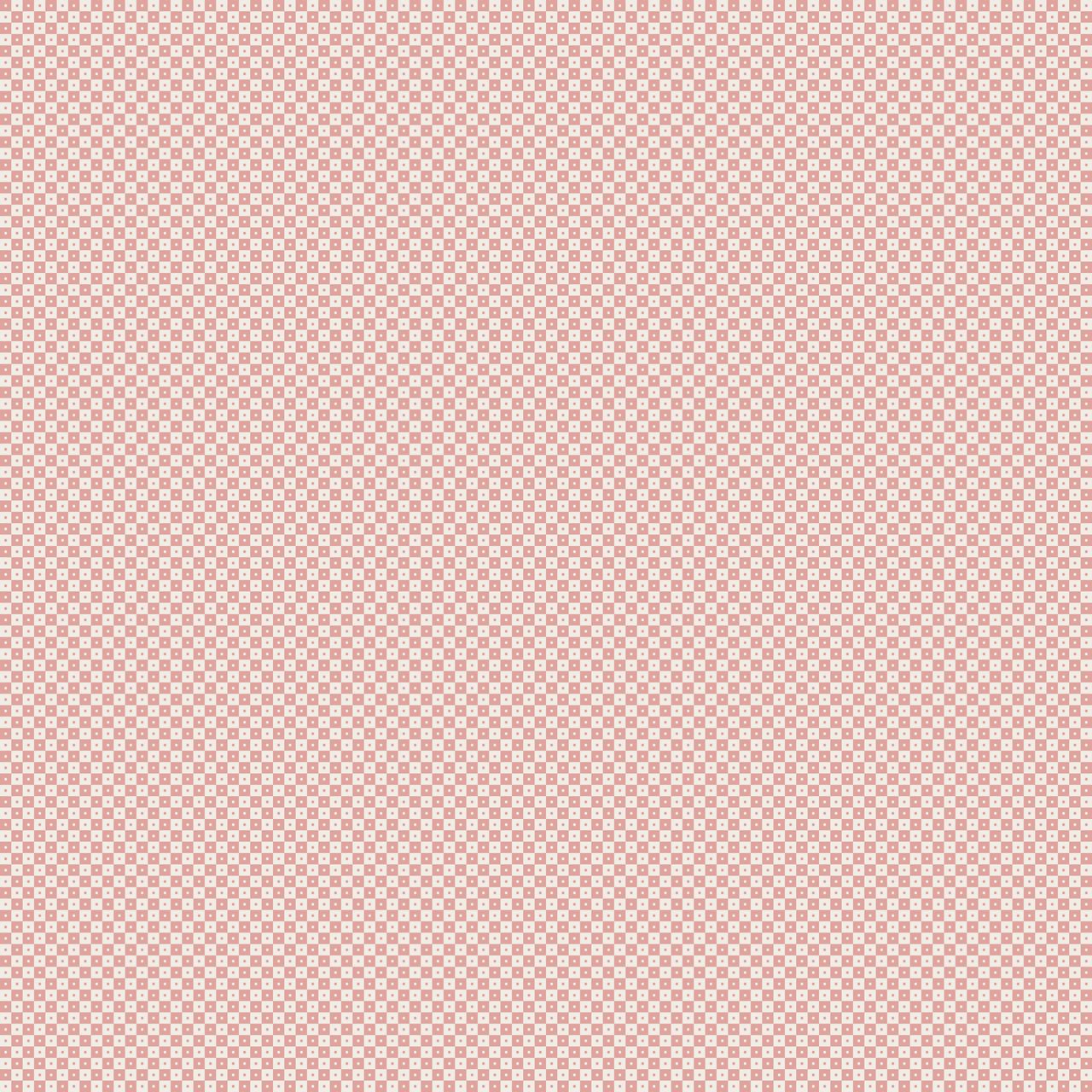 Patterned background with small geometric shapes on a pink and white checkered design