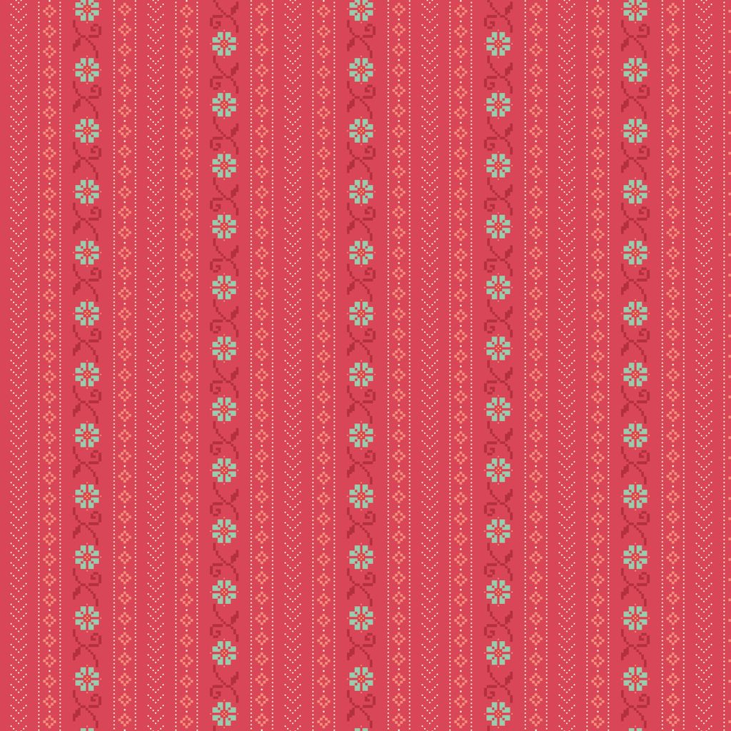 Red patterned fabric with a subtle design on a red background