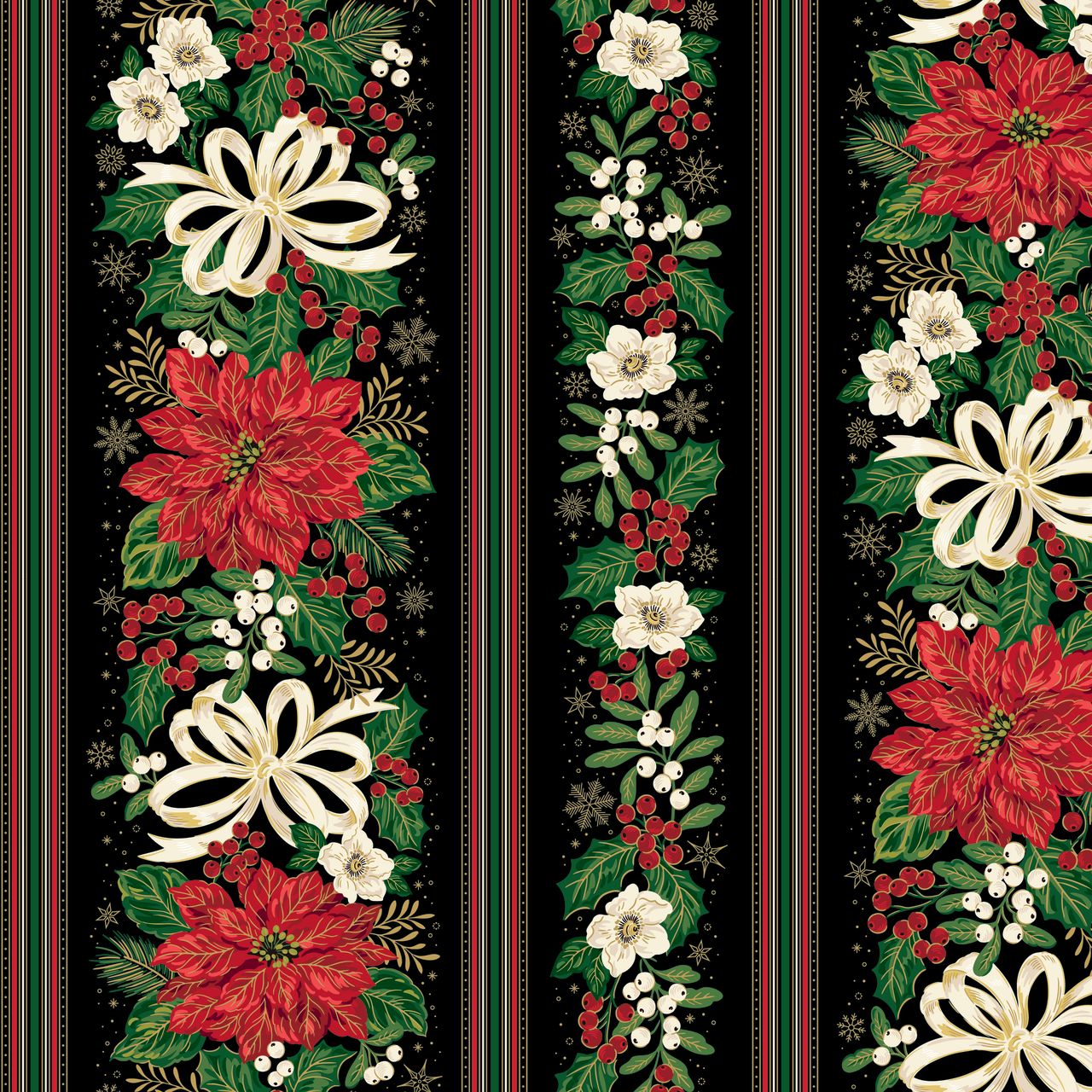 Poinsettias at Christmas 1 Yard Cuts