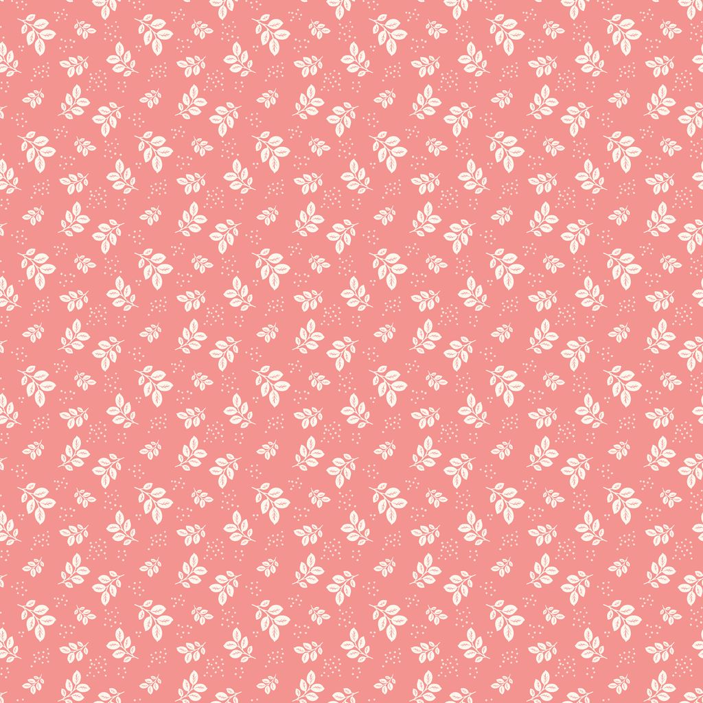 White floral pattern on a pink background