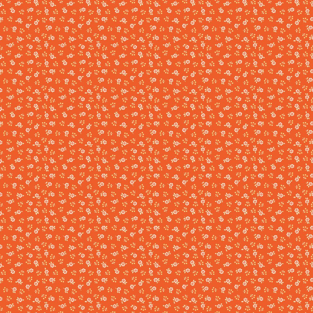 Small white floral pattern on an orange background