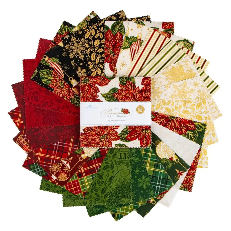 Poinsettias at Christmas 5" Stacker (42 Pieces)