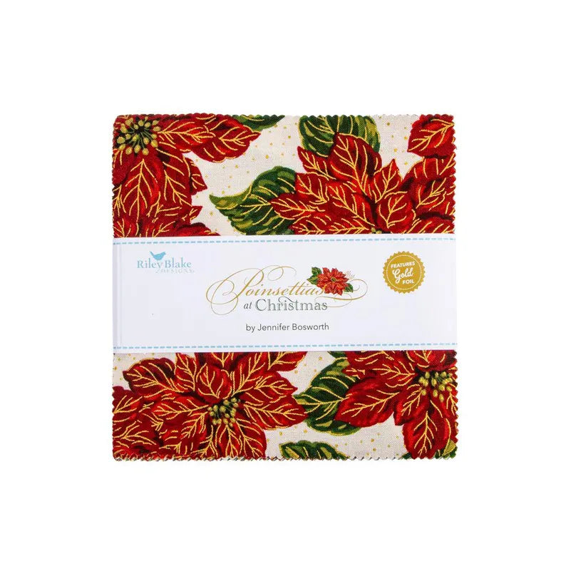 Poinsettias at Christmas 5" Stacker (42 Pieces)