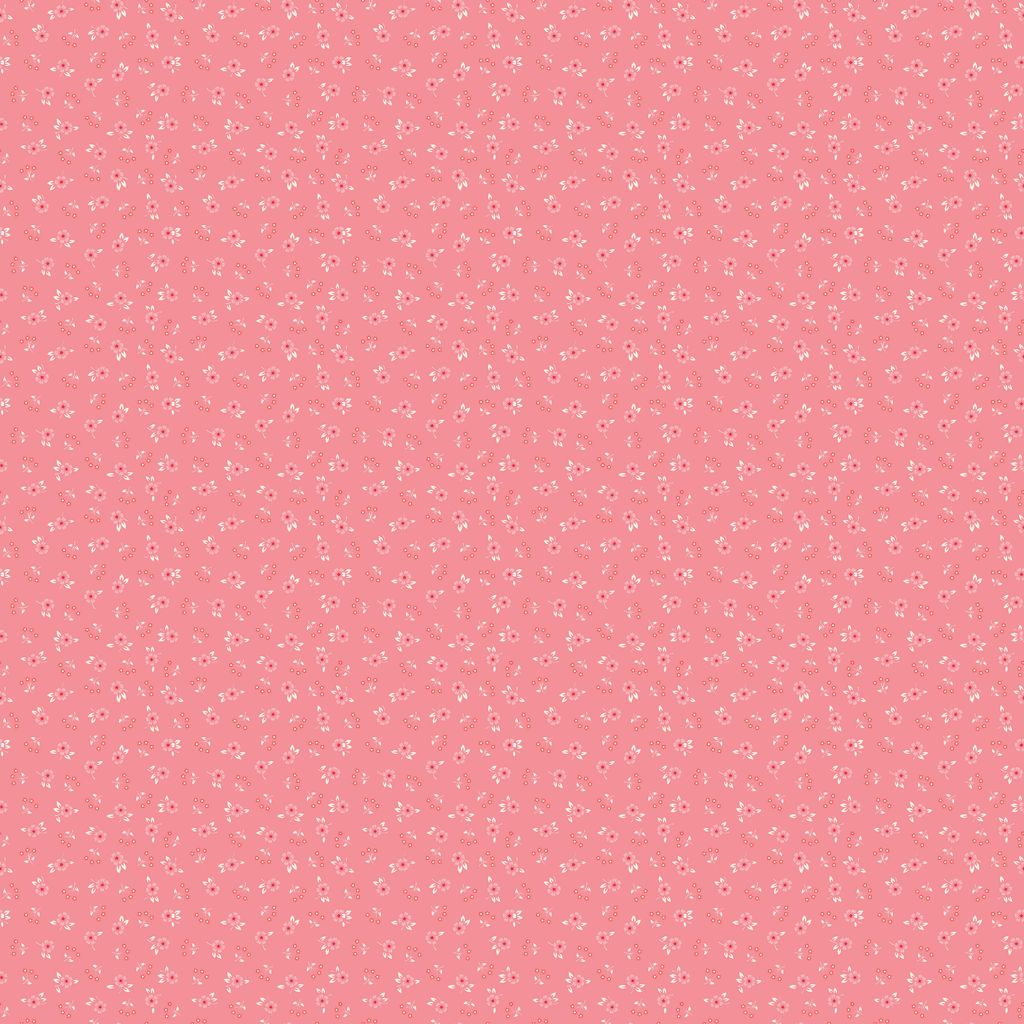Pink background with small white floral pattern