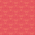 Butterfly and floral pattern on a red background