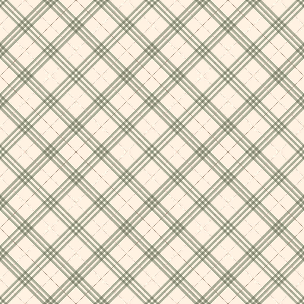 Green and white plaid pattern on a textured fabric background