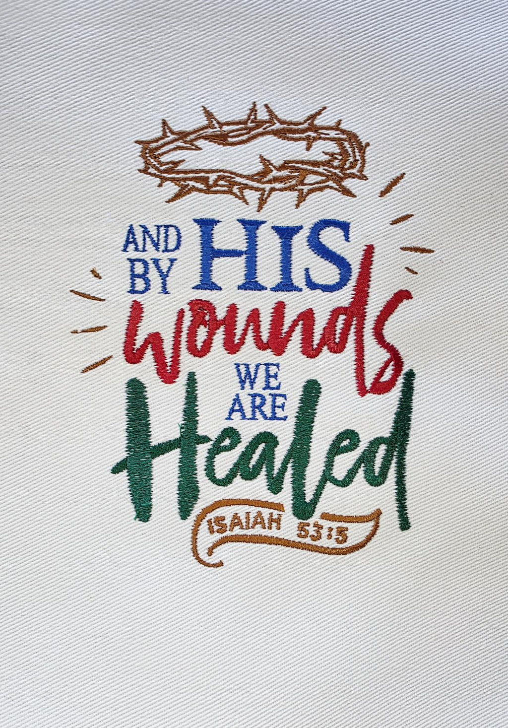 By His Wounds Machine Embroidered Square