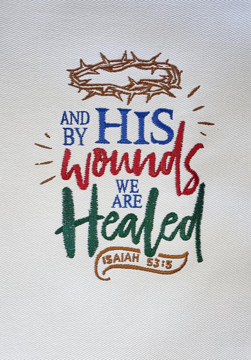 By His Wounds Machine Embroidered Square