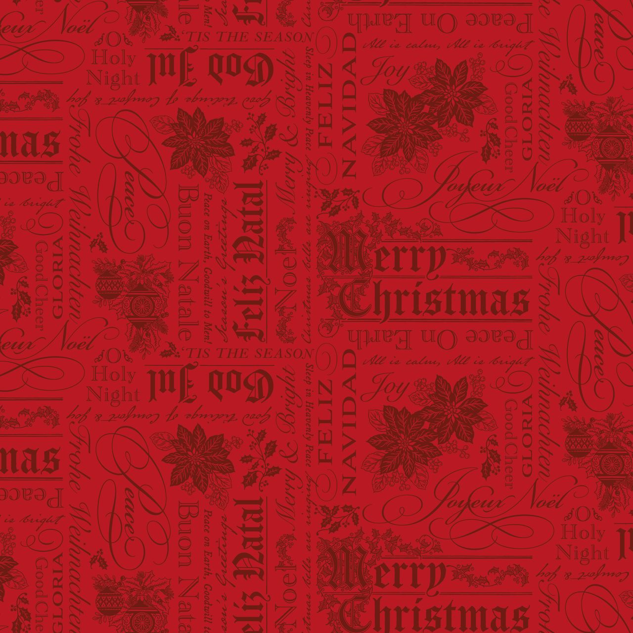 Poinsettias at Christmas 1 Yard Cuts