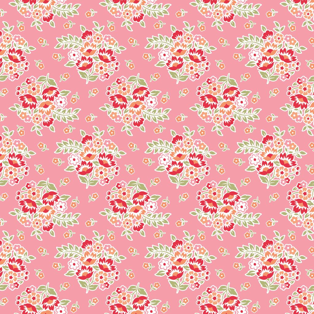 Floral pattern on a pink background