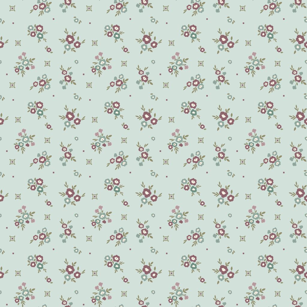 Floral pattern on a light green background
